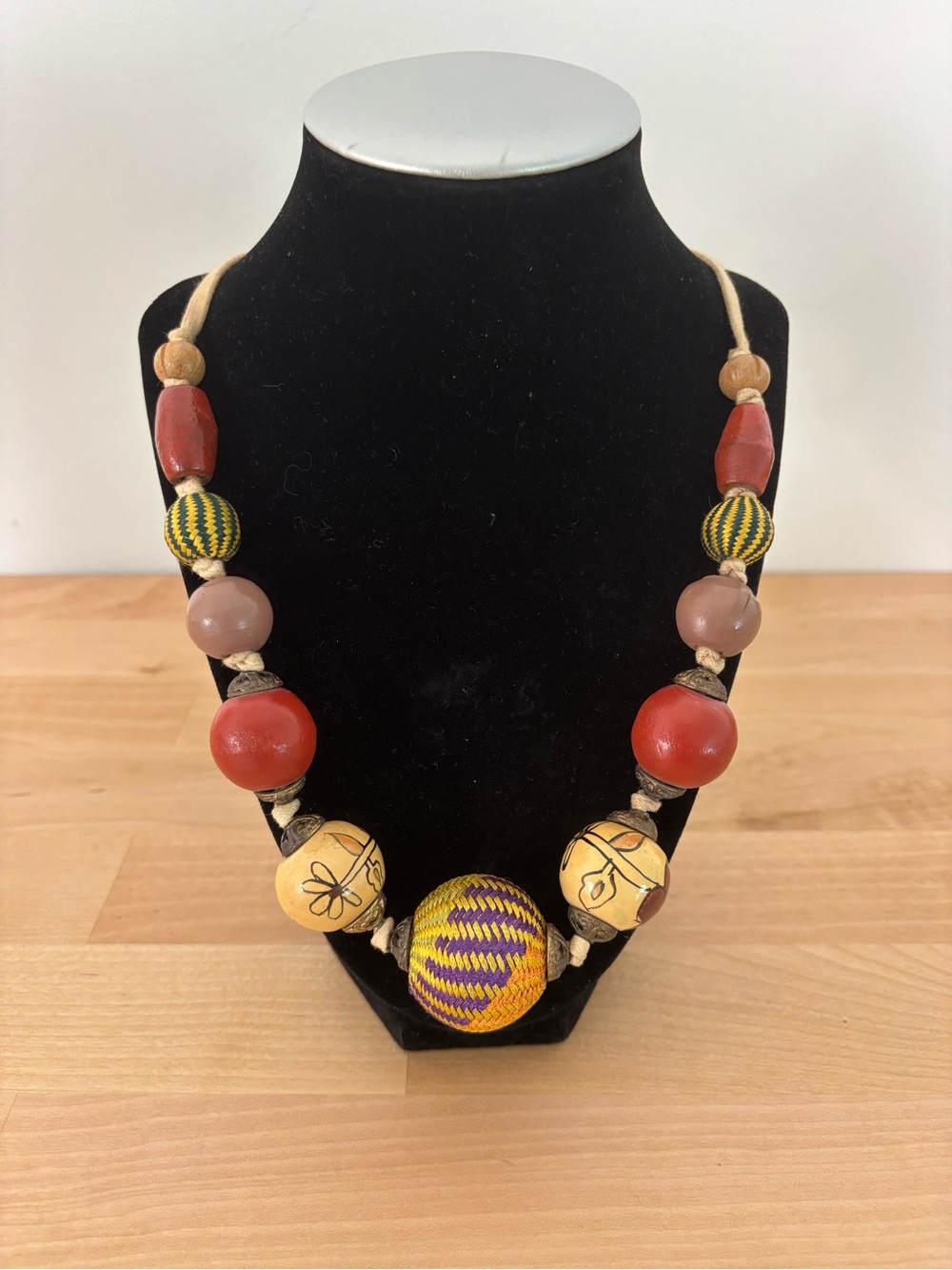 Vintage Multicolor Beaded Statement Necklace